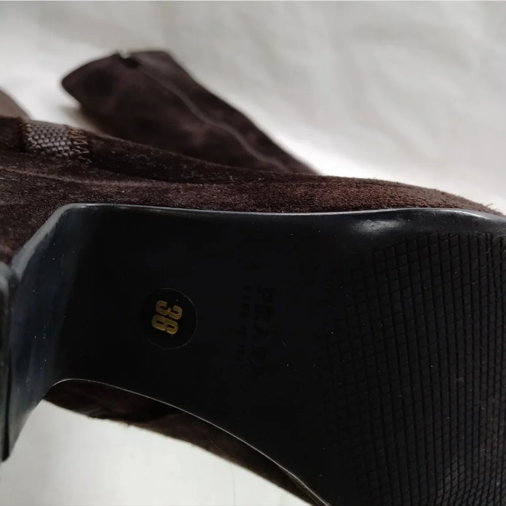 Prada Boots Women Brown Suede